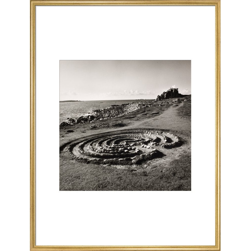 Troytown Maze print in gold frame