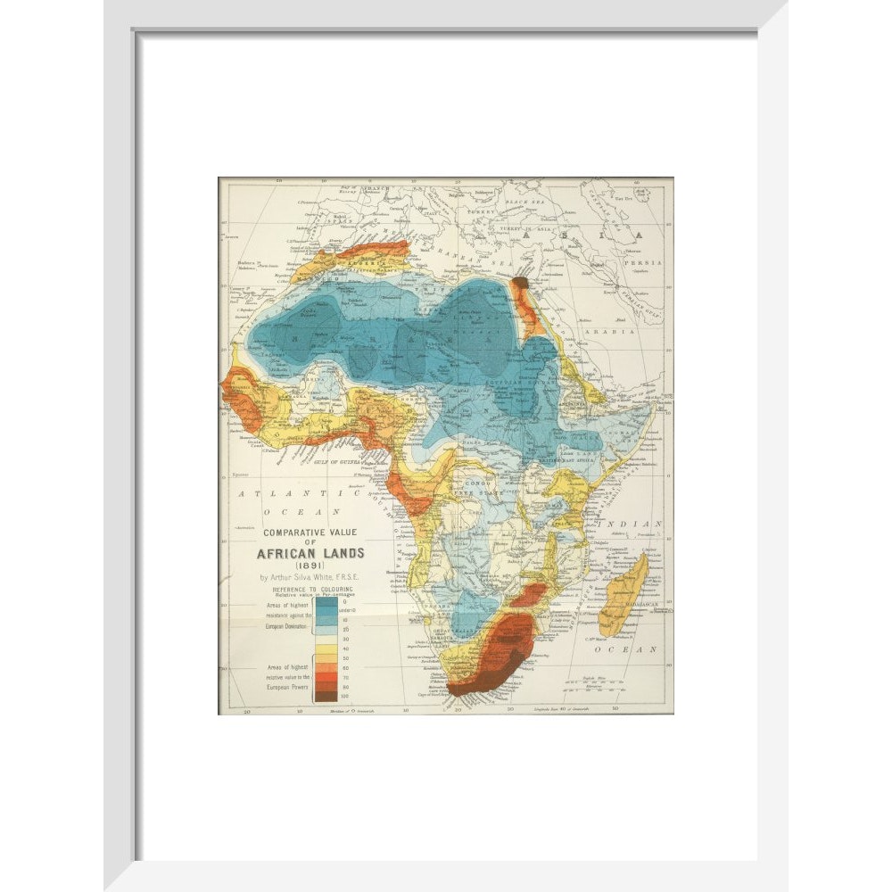 Africa print in white frame