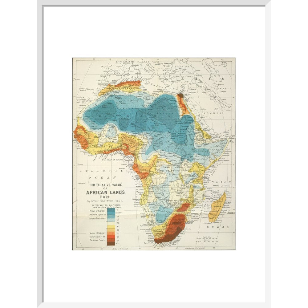 Africa print in white frame