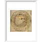 A Korean World Map print in white frame