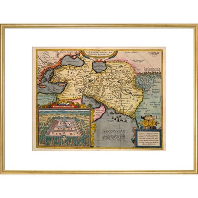 Asia print in gold frame
