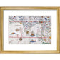 Chart of the Indian Ocean print in gold frame