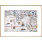 Chart of the Indian Ocean print in natural frame