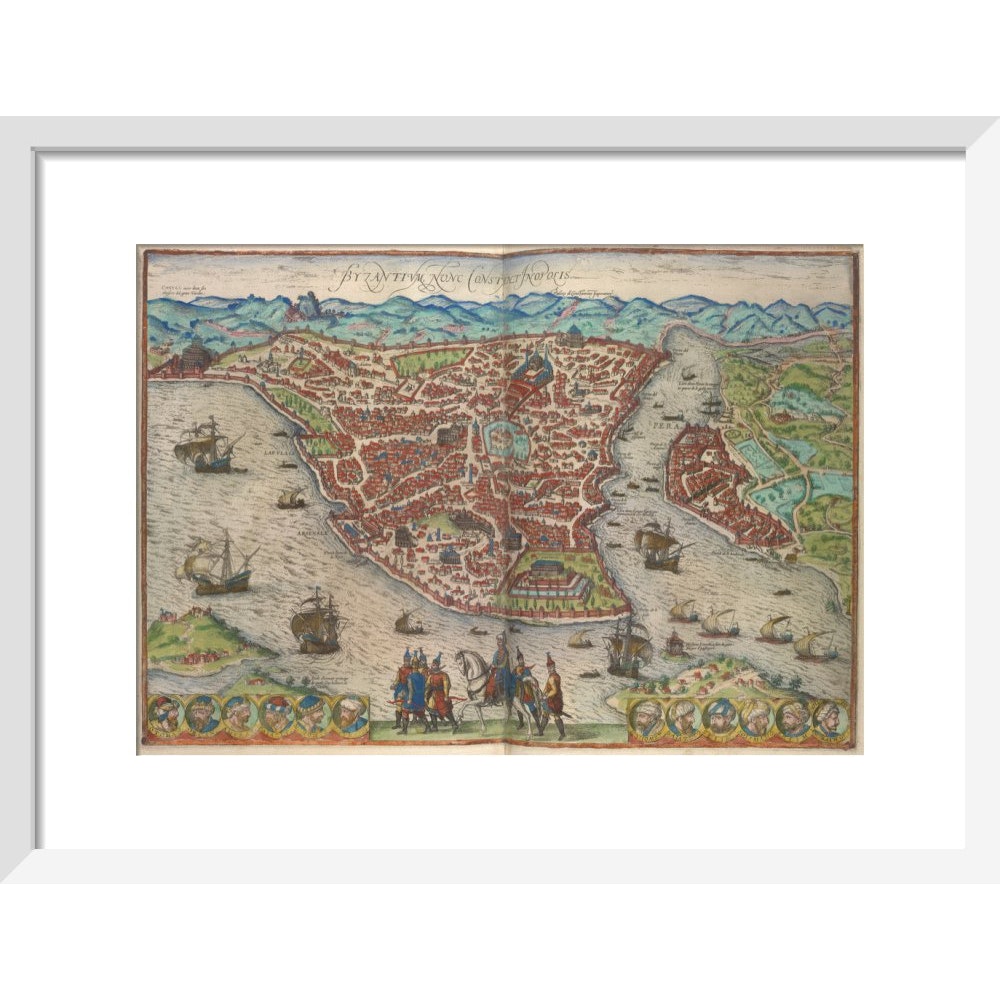 Constantinople print in white frame