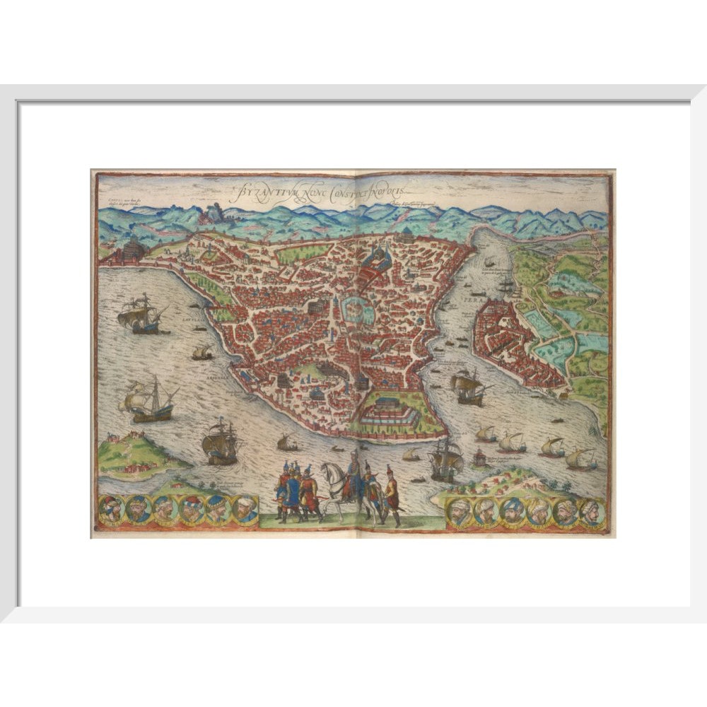Constantinople print in white frame