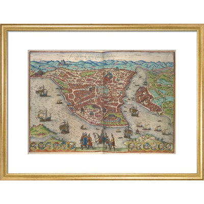 Constantinople print in gold frame