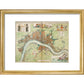 London and Westminster Rebuilt after the Great Fire of London Map print in gold frame