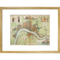 London and Westminster Rebuilt after the Great Fire of London Map print in gold frame