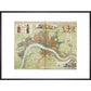 London and Westminster Rebuilt after the Great Fire of London Map print in black frame