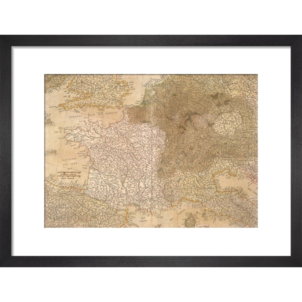 Map of Europe print in black frame