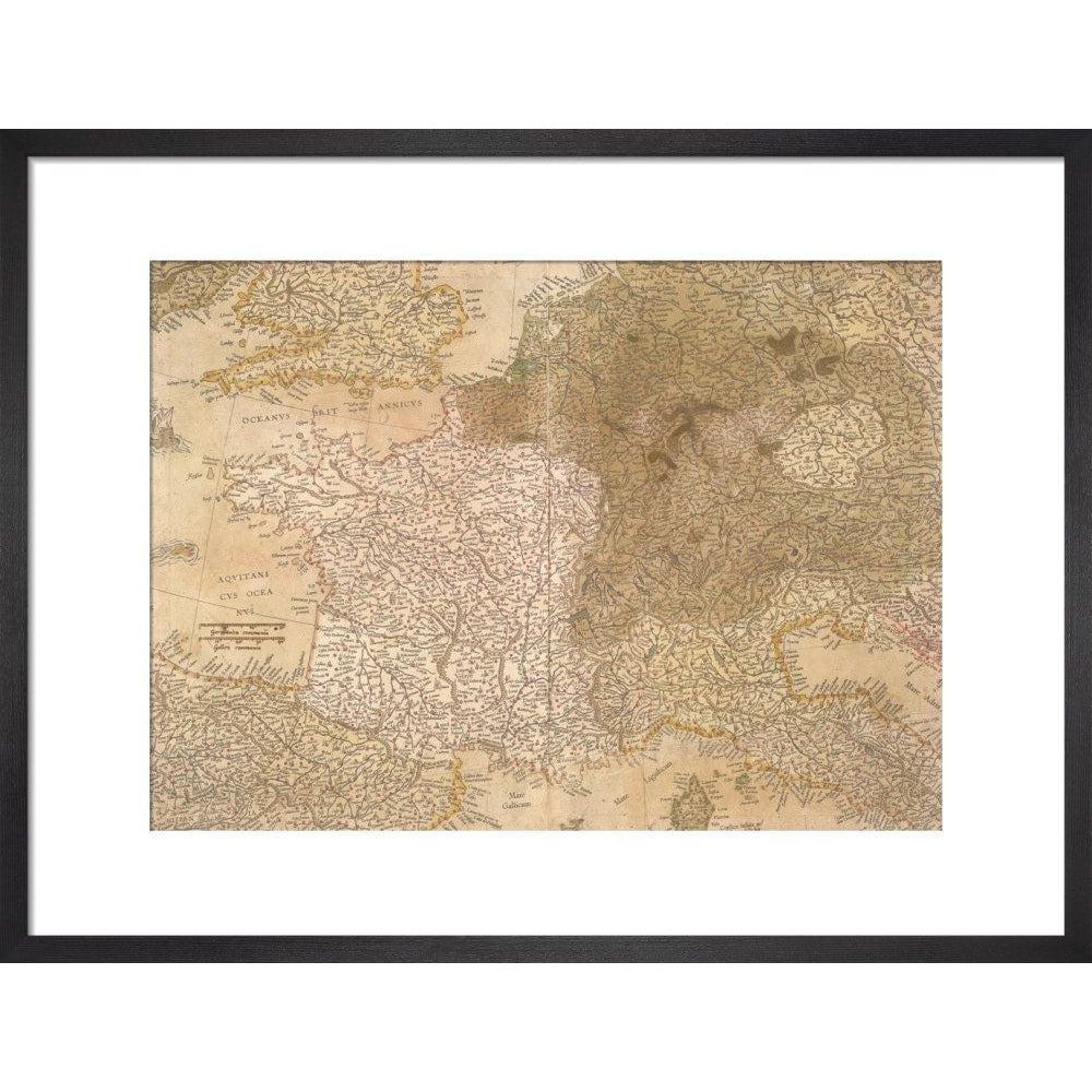 Map of Europe print in black frame