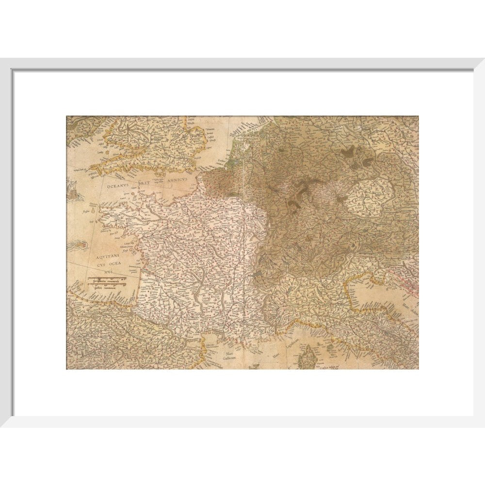 Map of Europe print in white frame