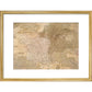 Map of Europe print in gold frame