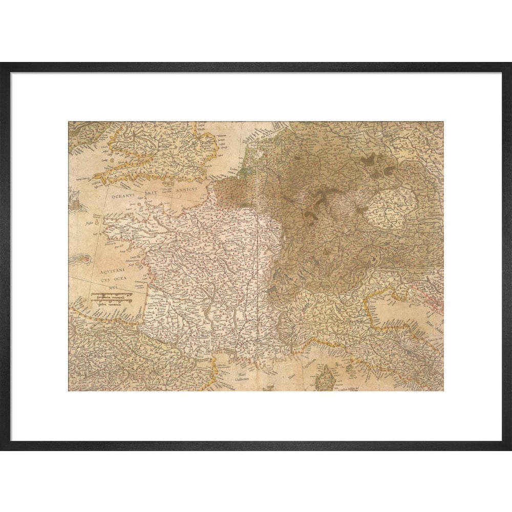 Map of Europe print in black frame