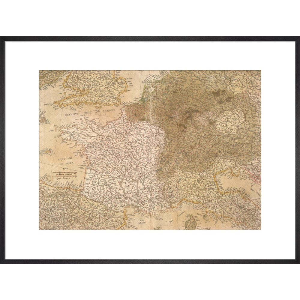 Map of Europe print in black frame