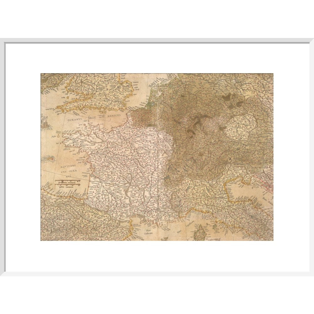 Map of Europe print in white frame