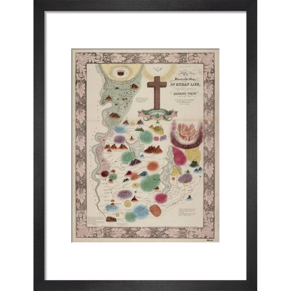 Map of Human Life print in black frame