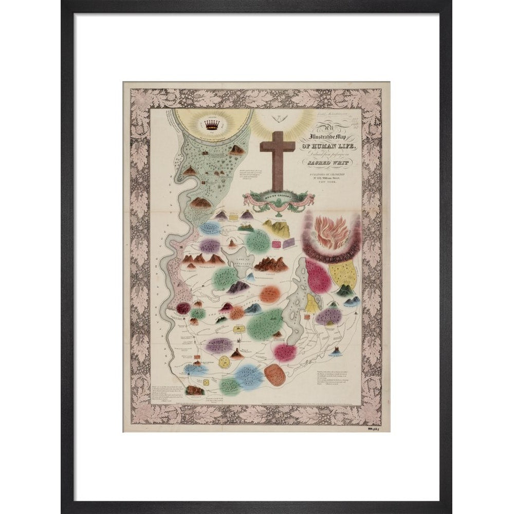 Map of Human Life print in black frame