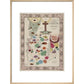 Map of Human Life print in natural frame