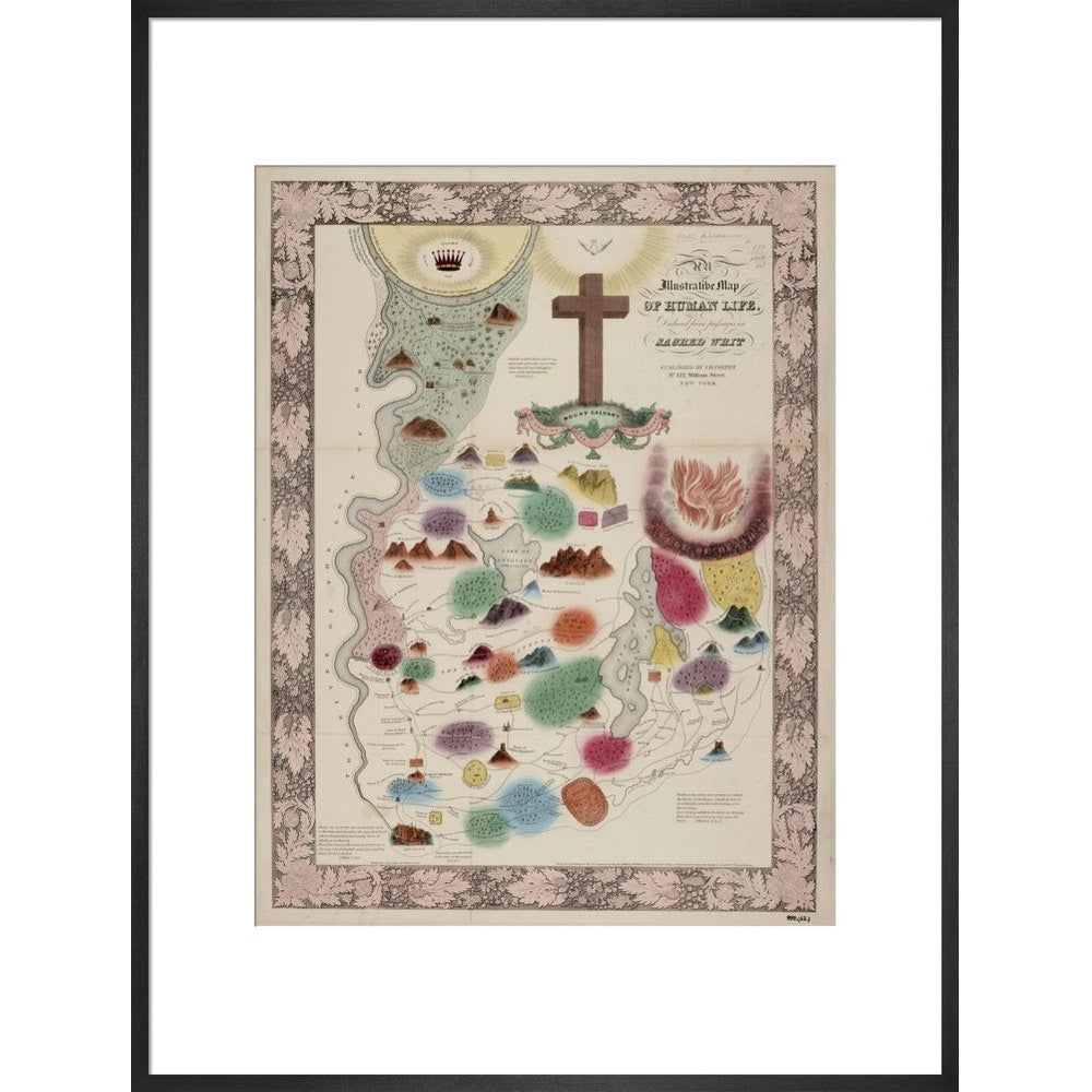 Map of Human Life print in black frame