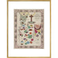 Map of Human Life print in gold frame