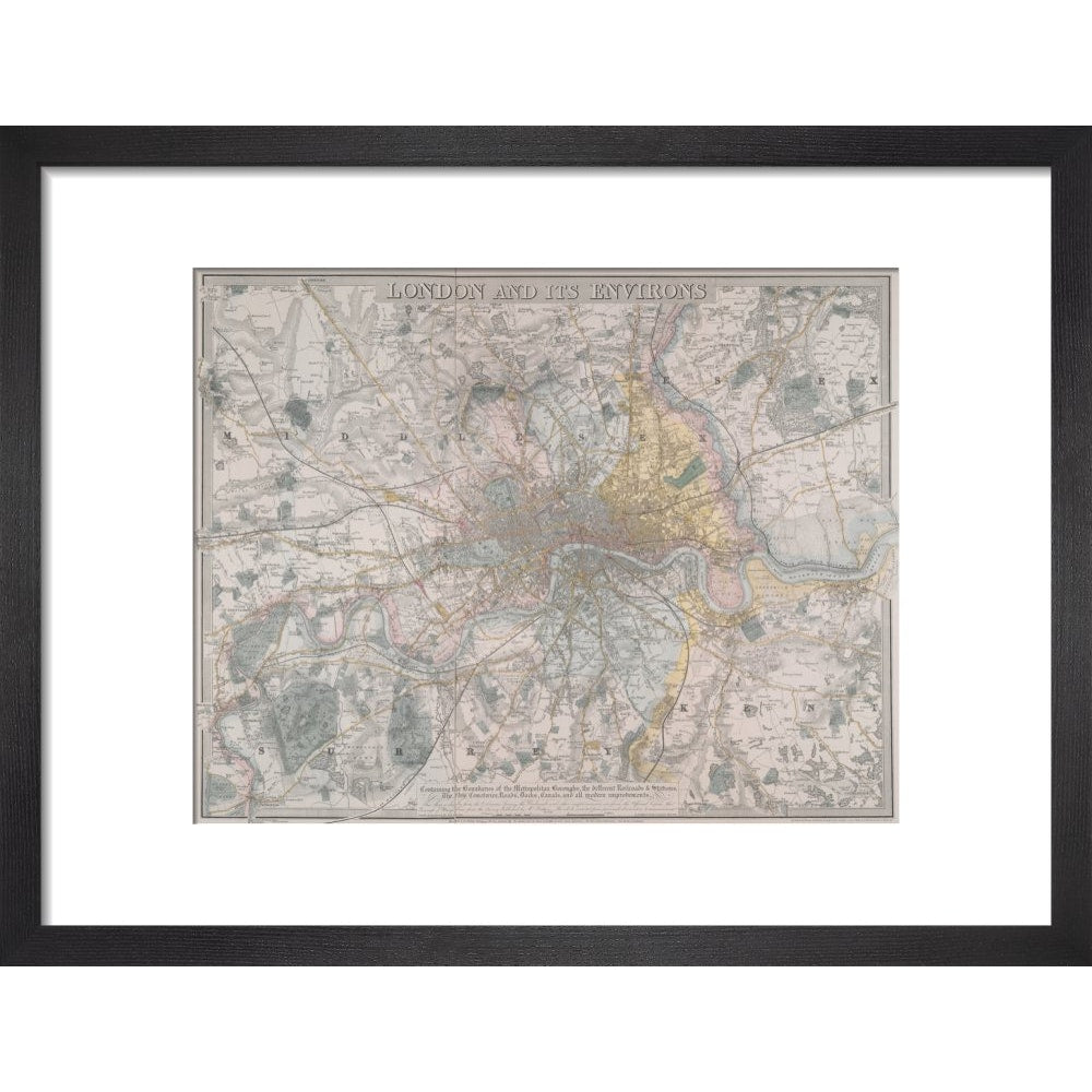Map of London print in black frame