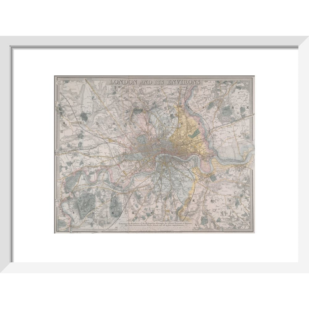 Map of London print in white frame