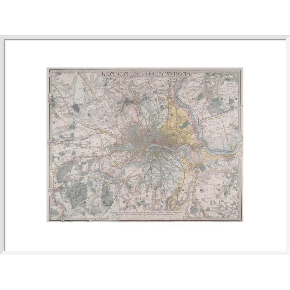 Map of London print in white frame