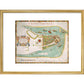 Map of New York or New Amsterdam print in gold frame
