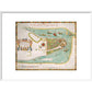 Map of New York or New Amsterdam print in white frame