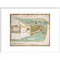 Map of New York or New Amsterdam print in white frame