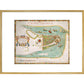 Map of New York or New Amsterdam print in gold frame