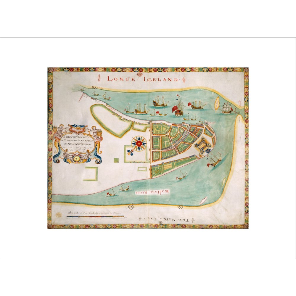 Map of New York or New Amsterdam print unframed