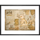 Map of the Spanish Armada and the British Isles print in black frame