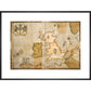 Map of the Spanish Armada and the British Isles print in black frame