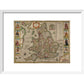 Map of the Kingdom of England print in white frame
