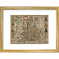 Map of the Kingdom of England print in gold frame