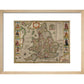 Map of the Kingdom of England print in natural frame