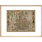 Map of the Kingdom of England print in natural frame