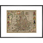 Map of the Kingdom of England print in black frame
