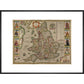 Map of the Kingdom of England print in black frame