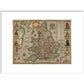Map of the Kingdom of England print in white frame