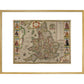 Map of the Kingdom of England print in gold frame