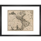 North and South America print in black frame