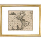 North and South America print in gold frame
