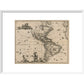 North and South America print in white frame