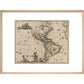 North and South America print in natural frame