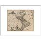 North and South America print in white frame
