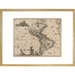 North and South America print in gold frame