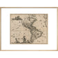 North and South America print in natural frame